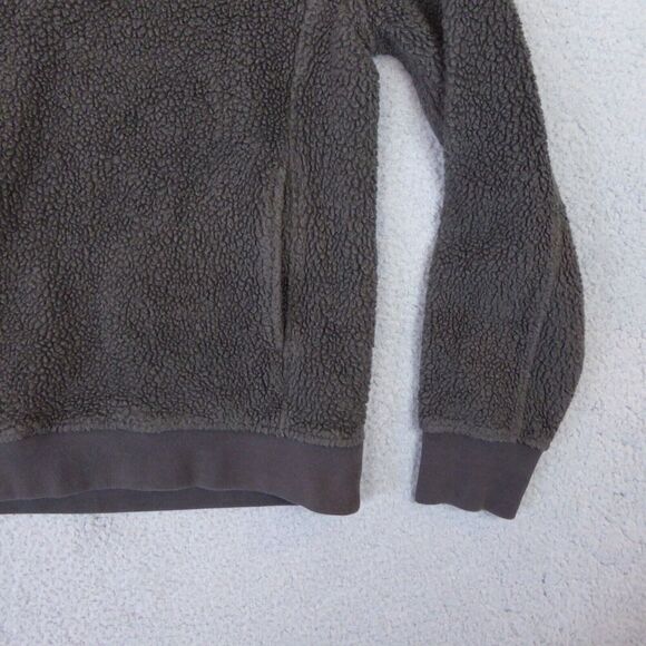 J Crew Sweater Men's Small Gray Fleece Pullover 1/4 Snap Deep Pile New York - Picture 4 of 11
